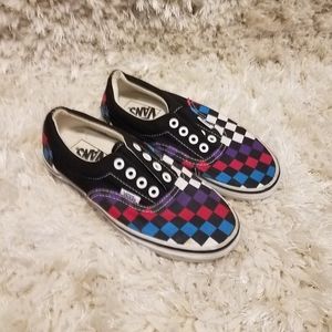 VANS Checkered Print Mutli Colored Shoes